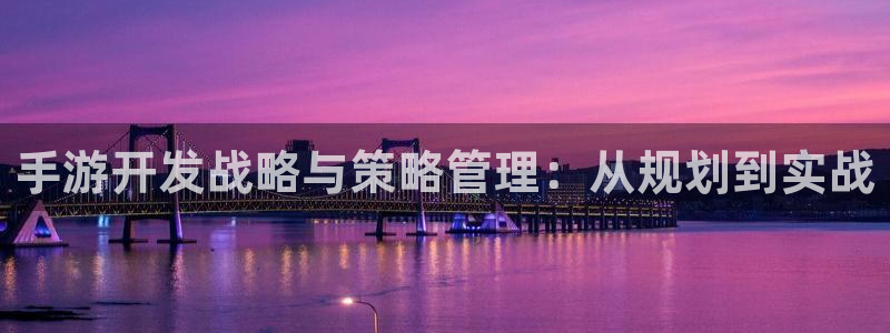 安信娱乐登入地址：手游开发战略与策略管理：从规划到实战